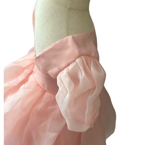 NNJXD | Blush | FLOWER GIRL PUFF SLEEVES ORGANZA DRESS - Picture 8 of 15